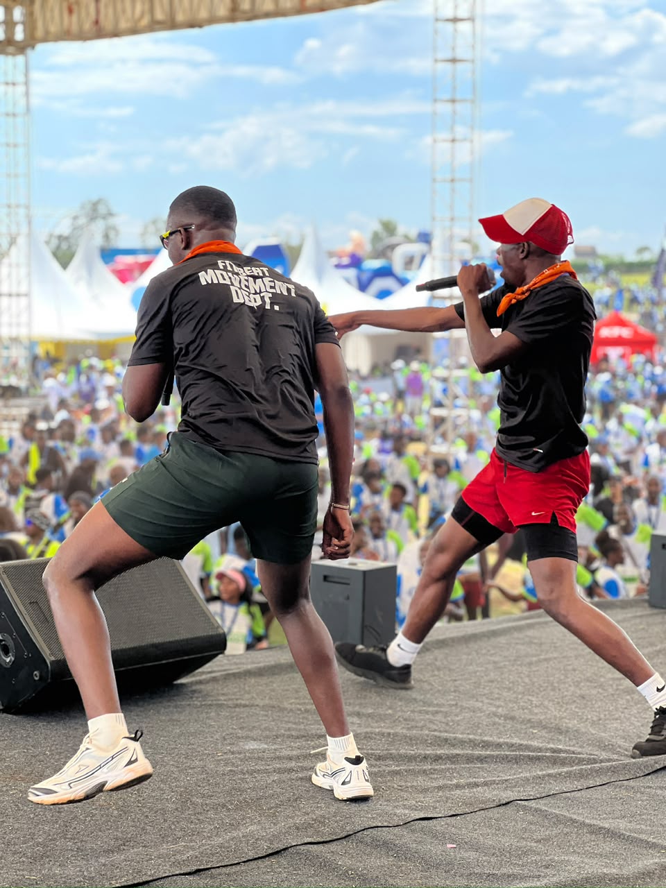 Dance Connect performers leading the crowd from stage at Standard Chartered Marathon 2025